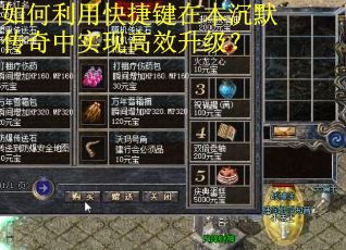 如何利用快捷键在本沉默传奇中实现高效升级？