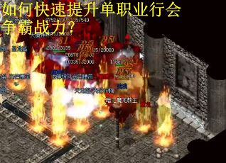 如何快速提升单职业行会争霸战力？